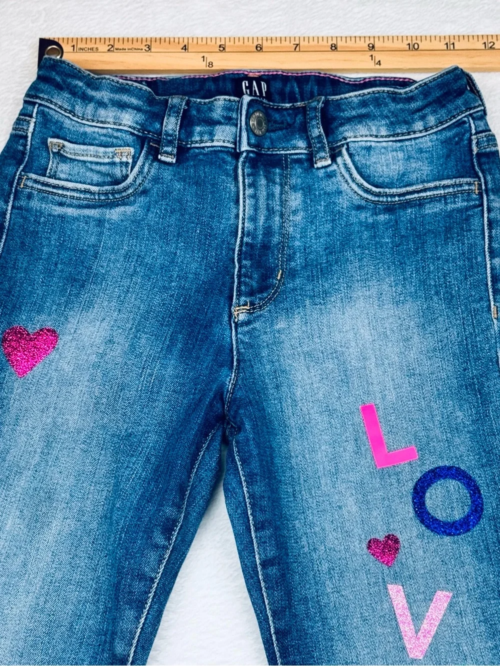 GAP lot of 2 girls pants. Both size 12. Corduroy. High rise. Flare. Glitter.